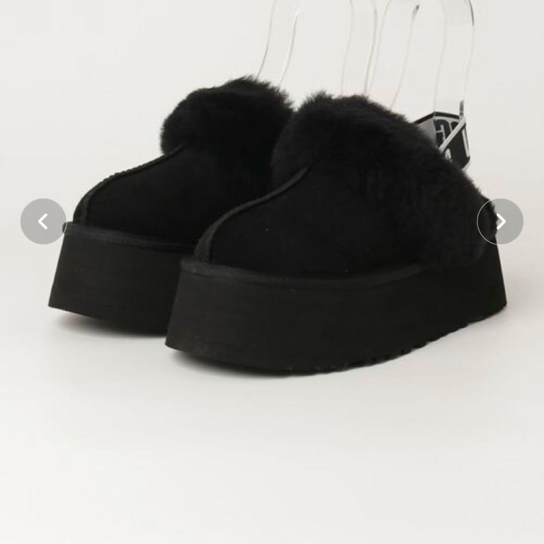UGG ブラック プラットフォームサンダル24cmファンケットブーツ　アグ完売品