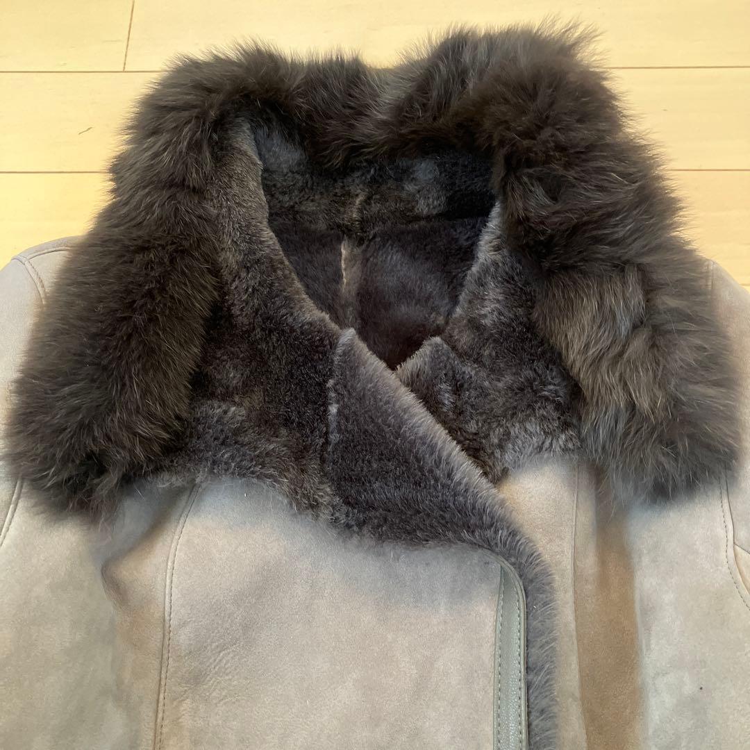 11.1 MORPHELLS フォックスファー使いムートンコート グレー 40
