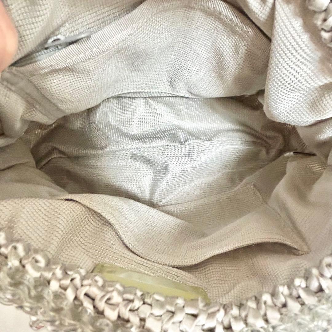 アンテプリマ　ワイヤーバッグ　リボン　3way　編み込み　シルバー