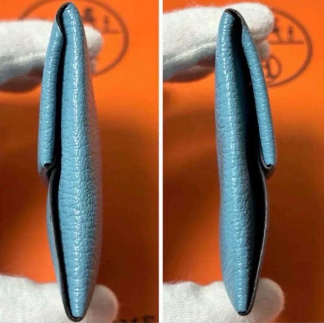 エルメス　HERMES 24年製　ケース　バスティア　小銭入れ　バイカラー