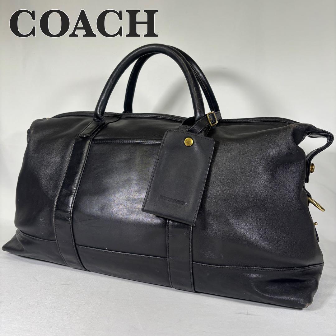 コーチ オールドコーチ ボストンバッグ 大容量 オールレザー ブラック