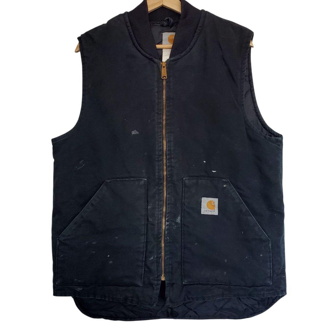 8*7様 Carhartt ダックベスト ブラック L USA製 腰ゴム 90S
