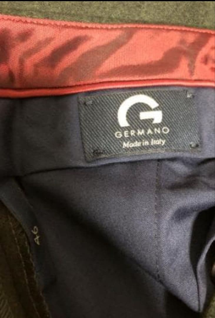 即購入◎美品 germanoジェルマーノ スラックス 46 ダークグリーン