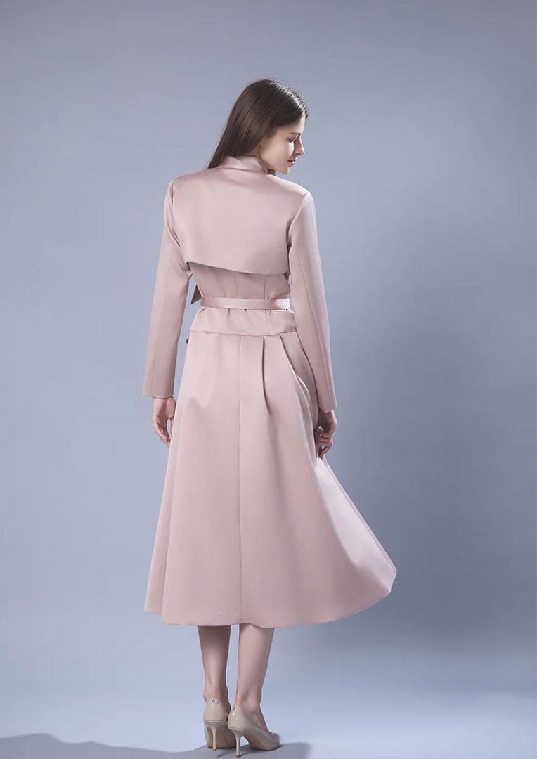 Riu Bow-tie satin dress ピンク　rちゃん