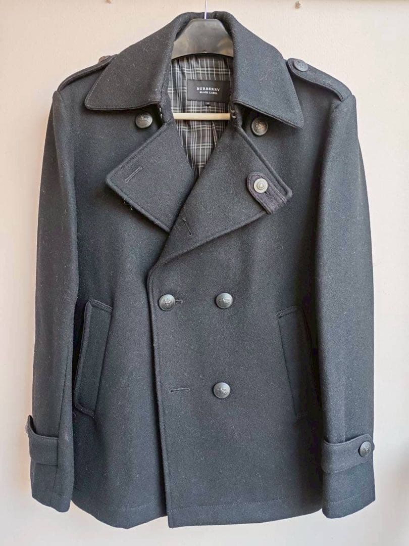 BURBERRY BLACK LABEL ダークグレー ピーコート LL