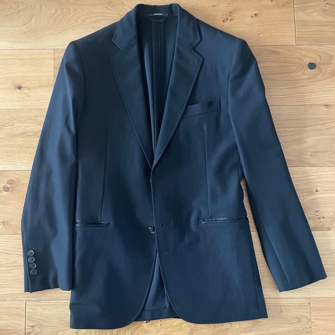 格安！HERMES エルメス 襟着脱 テーラードジャケット 黒 サテン 高級