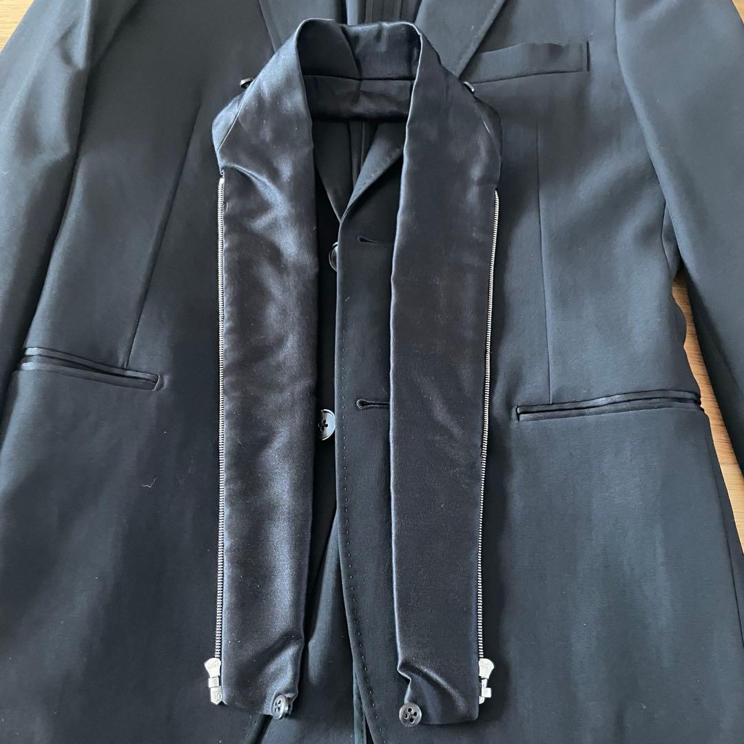 格安！HERMES エルメス 襟着脱 テーラードジャケット 黒 サテン 高級