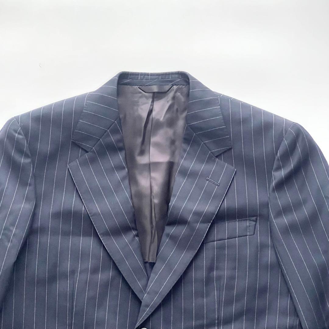 【美品】ポールスミスコレクション　スーツセット　ロロピアーナ　ストライプ　紺　M