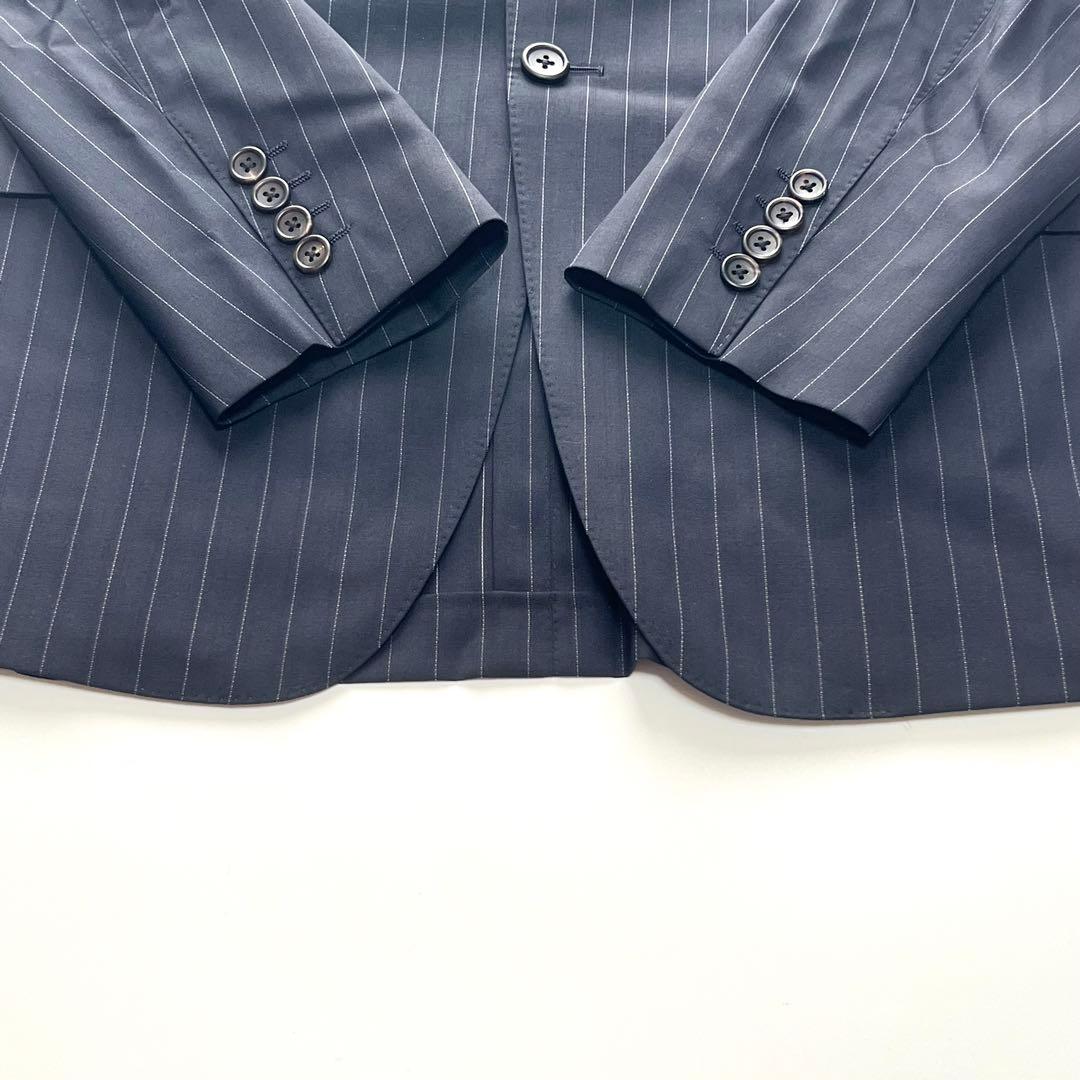 【美品】ポールスミスコレクション　スーツセット　ロロピアーナ　ストライプ　紺　M