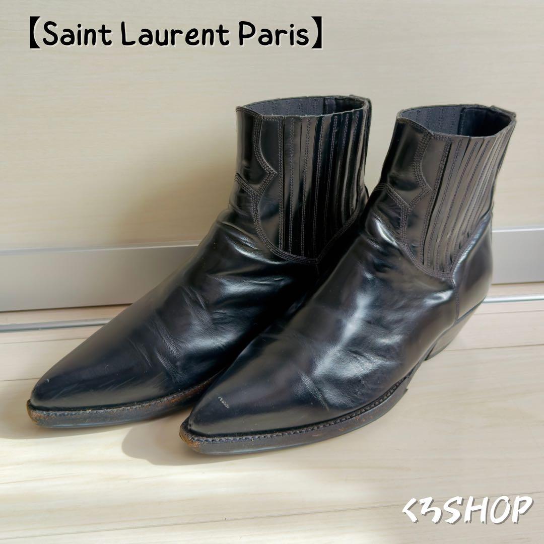 【Saint Laurent Paris】 エディ期 サンティアゴヒールブーツ