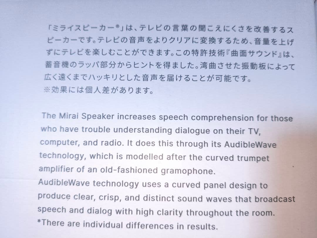 Mirai Speaker ステレオタイプ