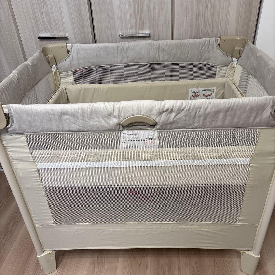 Aprica ココネルエアープラス ベビーベッド ホワイトベージュ