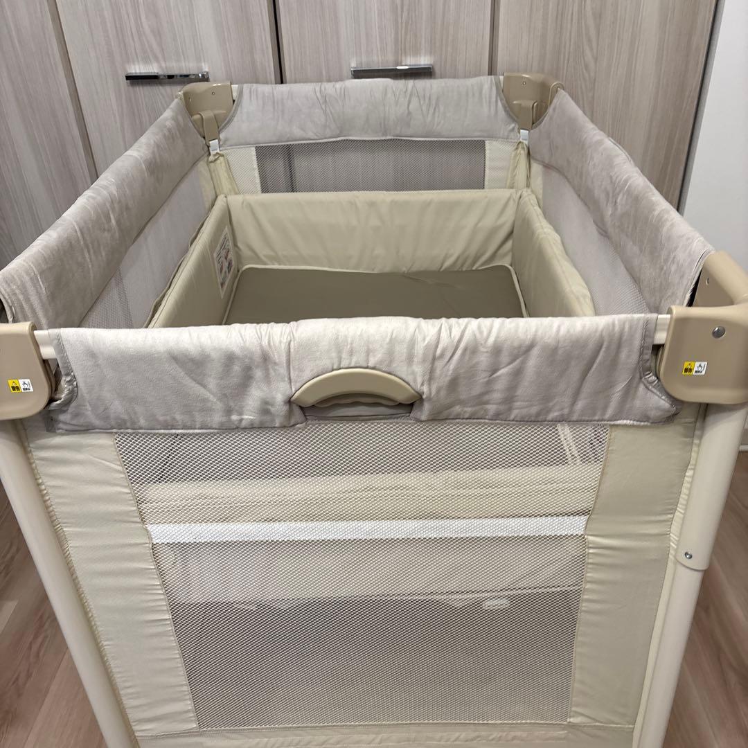 Aprica ココネルエアープラス ベビーベッド ホワイトベージュ