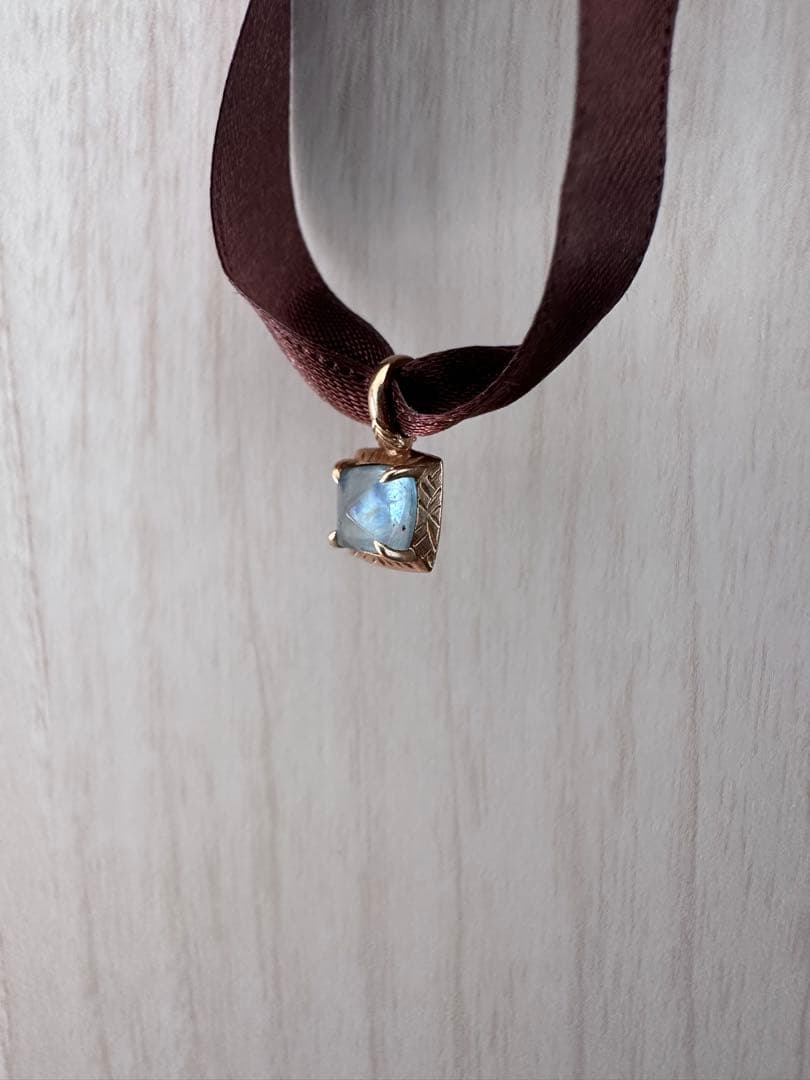 agete アガット　K10ブルートパーズチャーム　ネックレス　チャーム