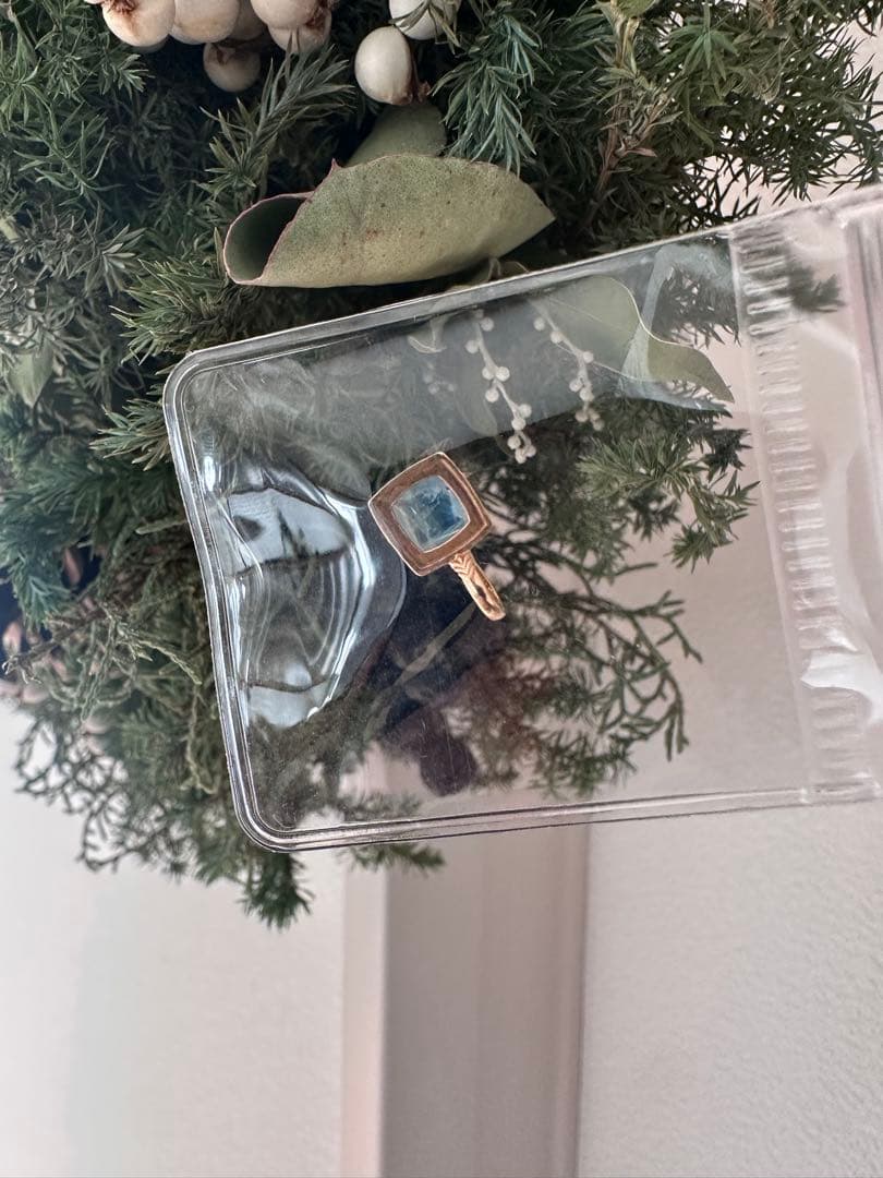 agete アガット　K10ブルートパーズチャーム　ネックレス　チャーム