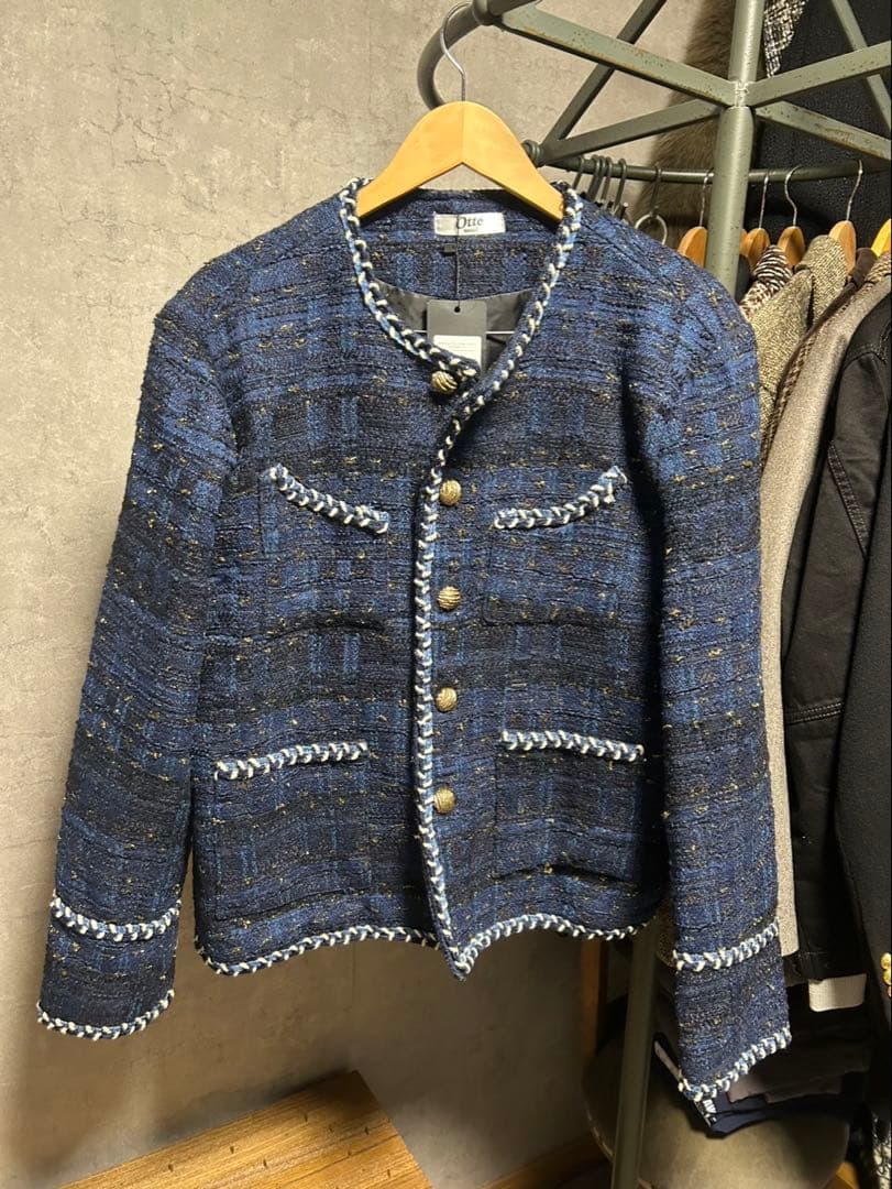 【新春セール1/4迄】 Otte オッテ　ラグジュアリーブルーツイードジャケット