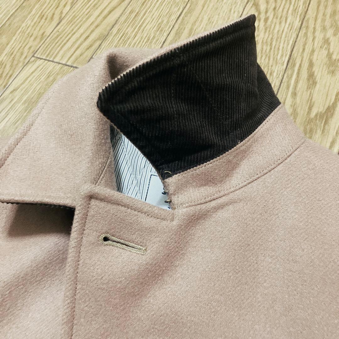 美品　シップス×ハミルトン 高級メルトンウールショートコートS キャメル