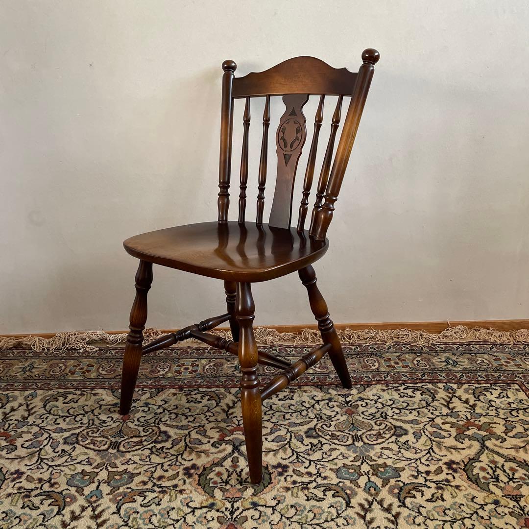 ④【美品】キツツキ 飛騨産業 ダイニングチェア　ウィンザーチェア　コムバック