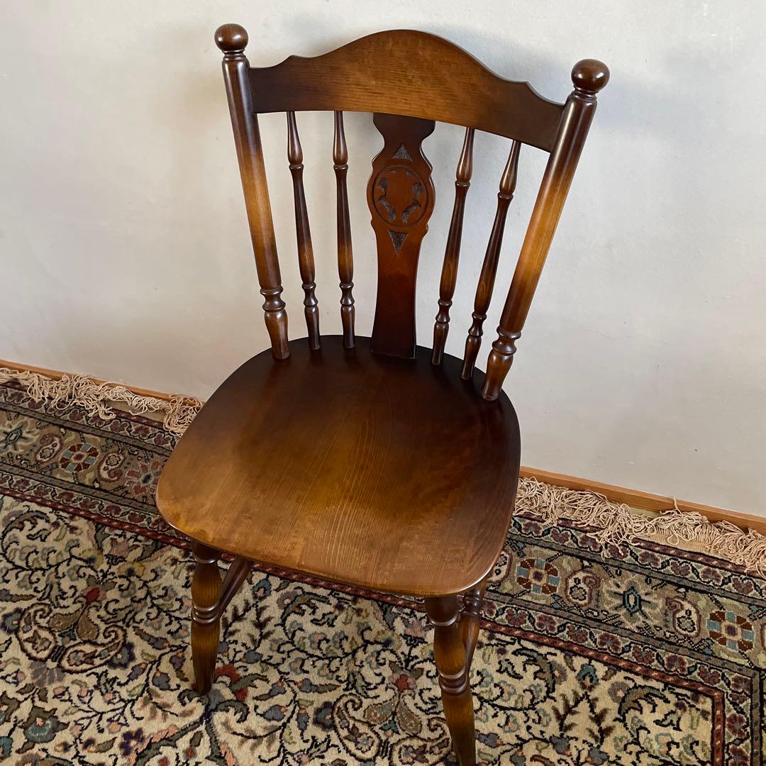 ④【美品】キツツキ 飛騨産業 ダイニングチェア　ウィンザーチェア　コムバック