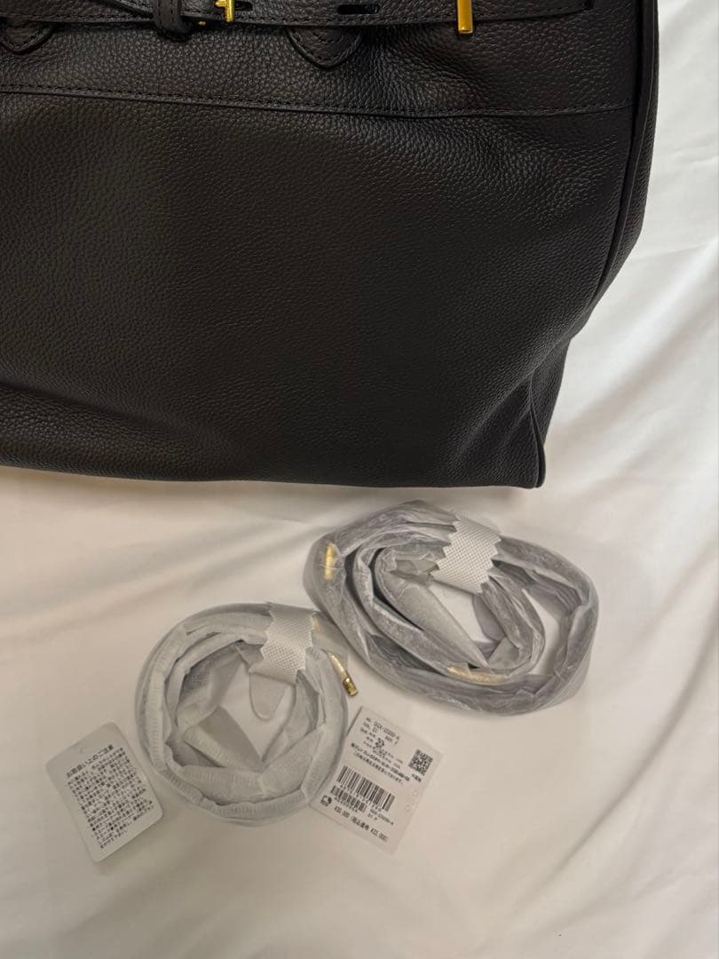 ROPE ロペ【A4対応】リアルレザーナローベルトトートバッグ ブラック