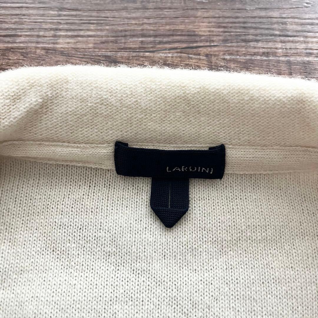 <美品> LARDINI ホワイト ウール ニットジャケット　サイズS
