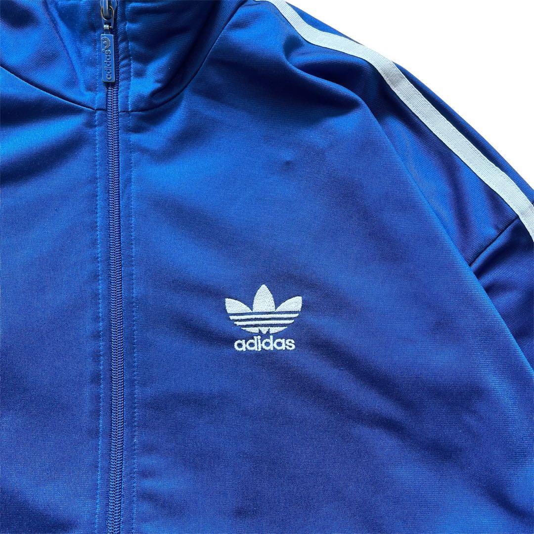 【人気モデル】adidas トラックジャケット ブルー XL 80s 青