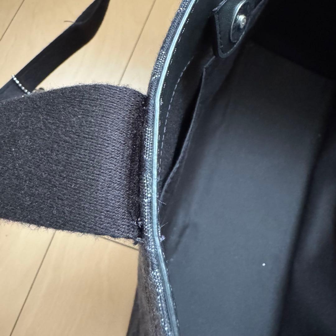 Coach ブラック スミス ラージ トート バッグ・シグネチャー デニム