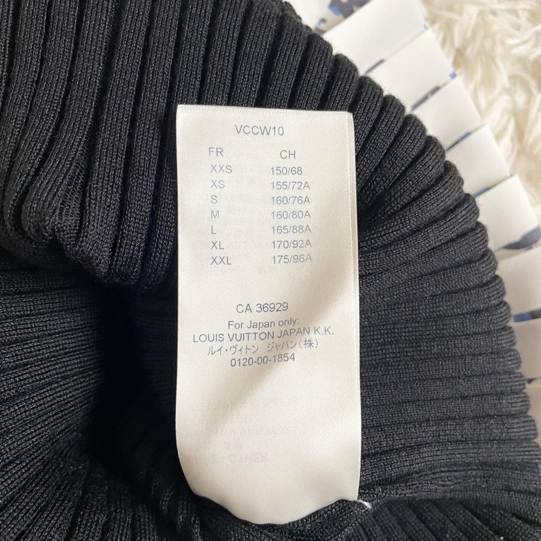 極美品　ルイヴィトン　ニットワンピース　モノグラム　ウール　プリーツ　切替　黒