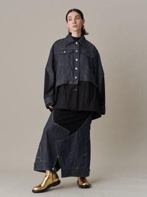 【未使用タグ付き】UN3D. デニムディテール ドッキングテントコート 36
