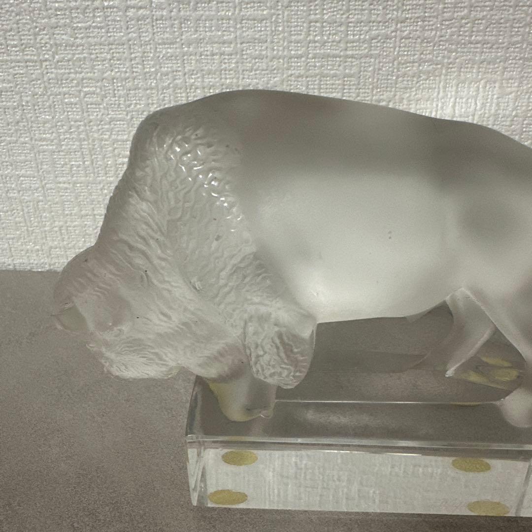 LALIQUE ルネ・ラリック　バイソン　彫像　ペーパーウエイト　置物