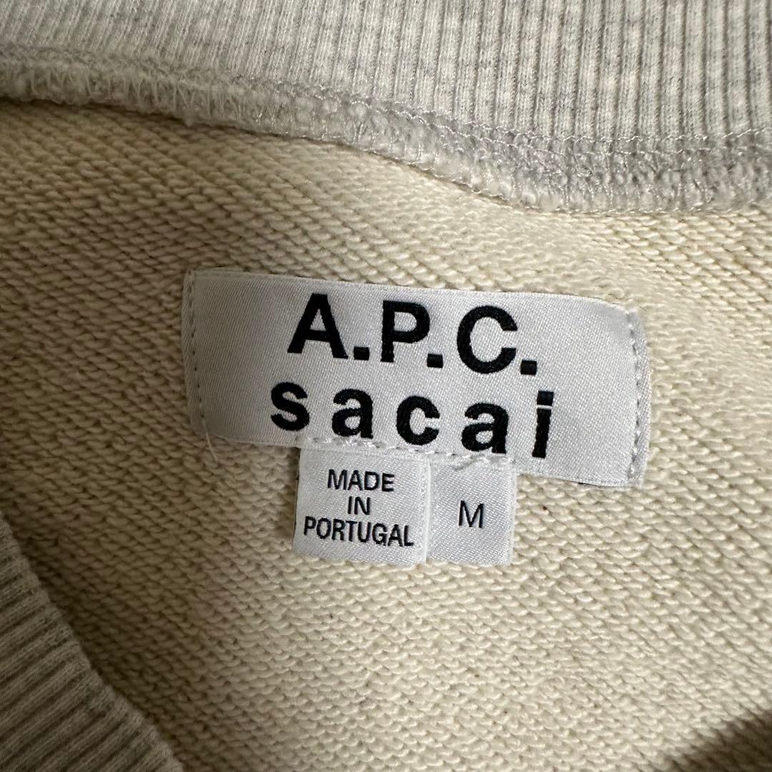 【A.P.C】sacai アーペーセー サカイ スウェット トレーナー M