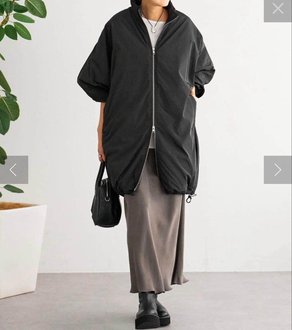 【美品】BEARDSLEY ビアズリー 中綿BIGポンチョコート 黒　MA1