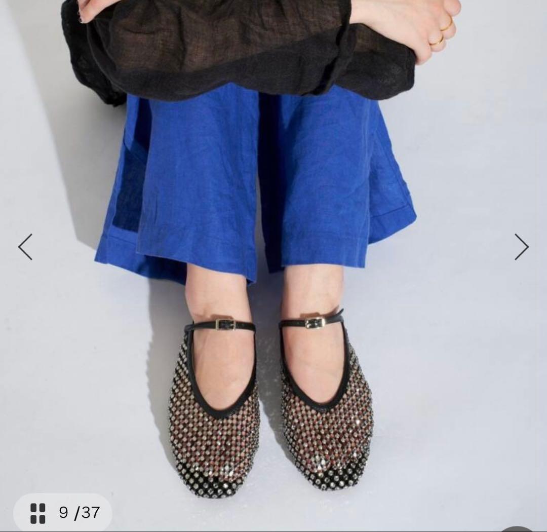 新品⭐︎完売したGRISEビジューネットミュール ブラックM