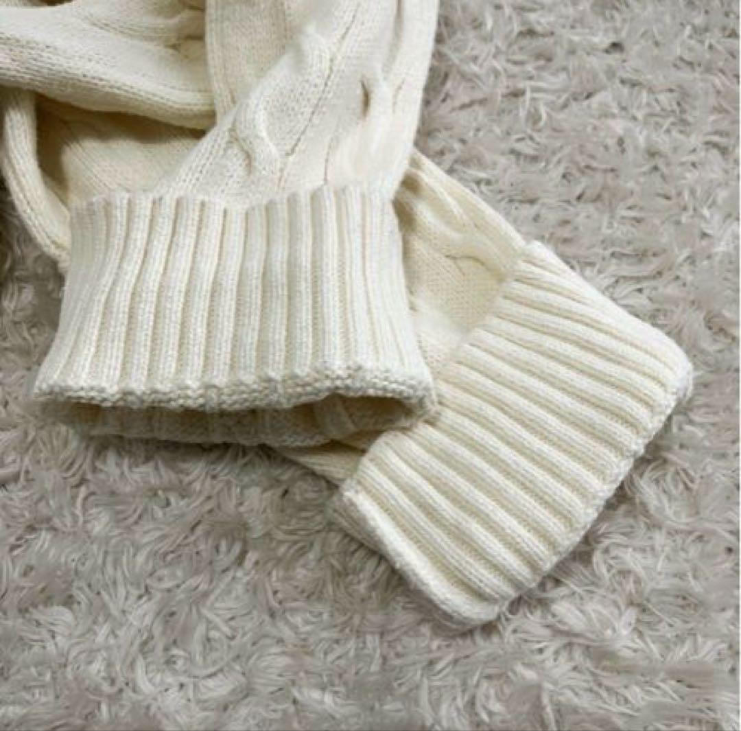 ★極美品！現行　ポロラルフローレン　ニットセーター　ホワイト　サイズXXL