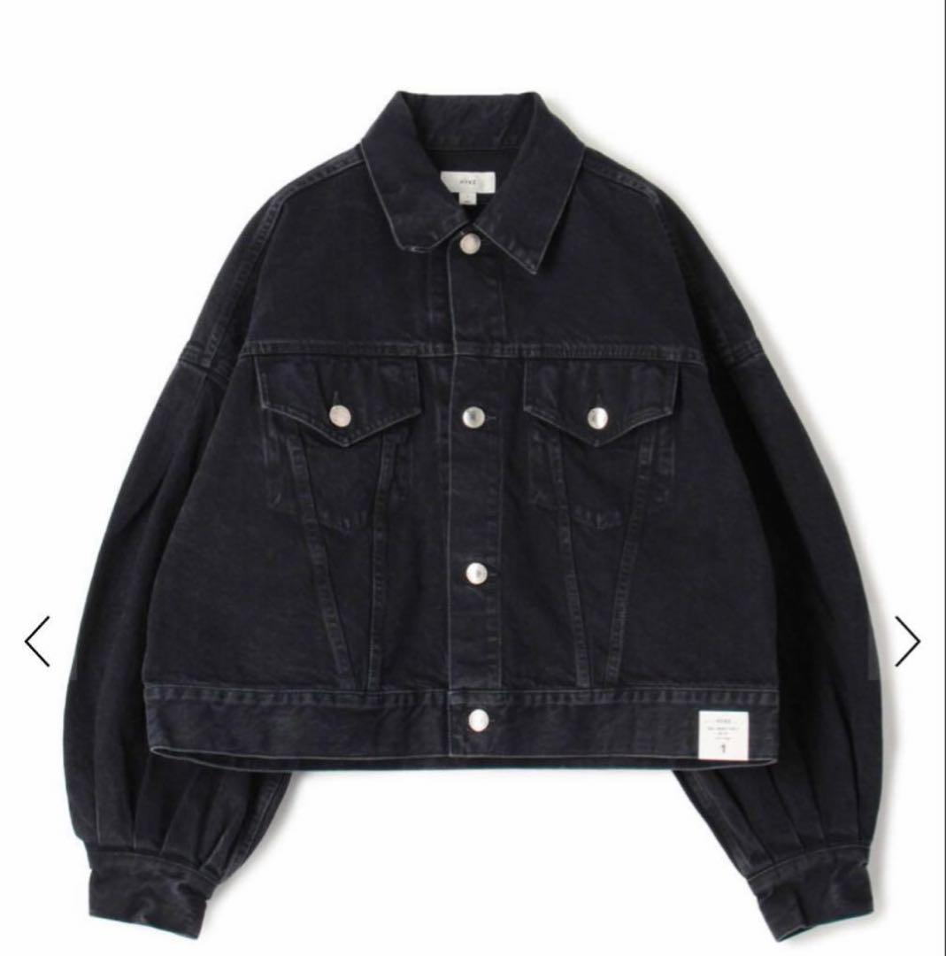 ★HYKE ハイク★バルーンスリーブデニムジャケット　美品　ブラック