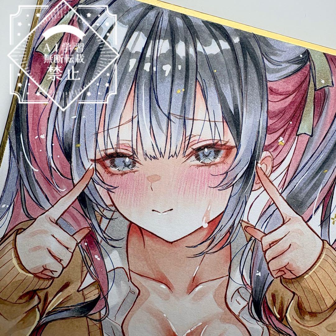 ゆ*り様 一点物 オリジナル 色紙 手描きイラスト アナログ 女の子 創作 原画