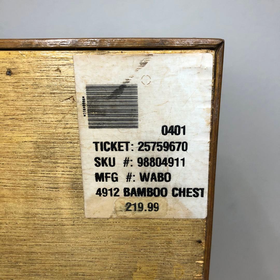 良い雰囲気 バンブーチェスト アジアンチェスト 4段8杯 キャスター付 送料無料