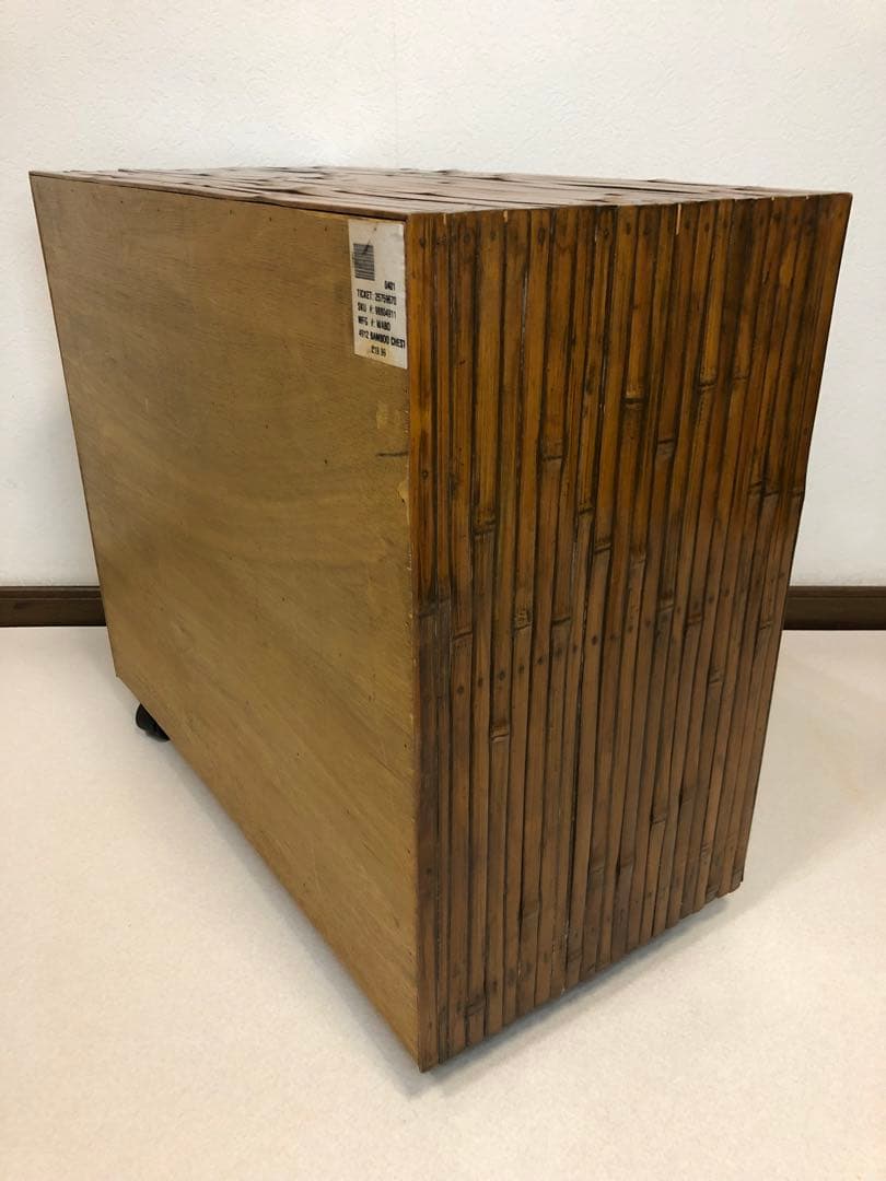 良い雰囲気 バンブーチェスト アジアンチェスト 4段8杯 キャスター付 送料無料