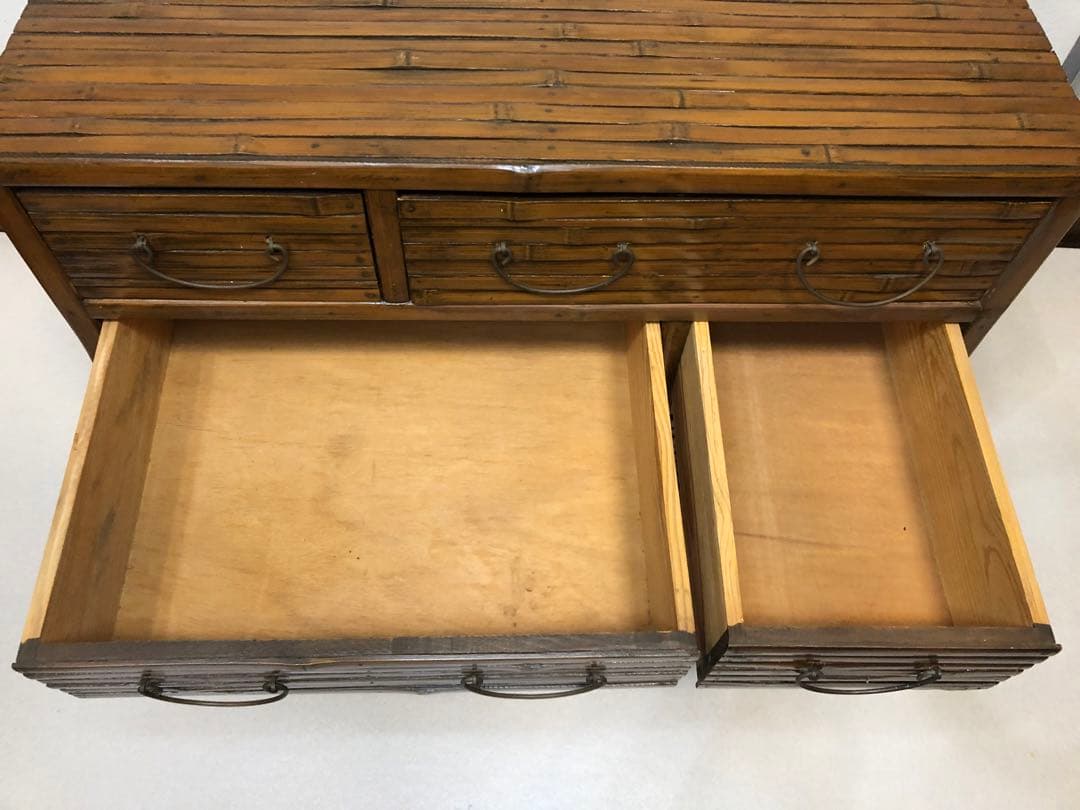 良い雰囲気 バンブーチェスト アジアンチェスト 4段8杯 キャスター付 送料無料