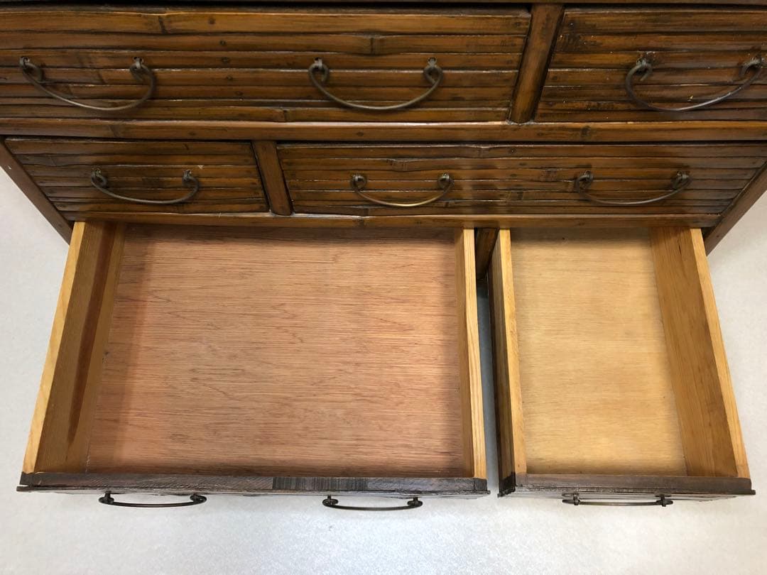 良い雰囲気 バンブーチェスト アジアンチェスト 4段8杯 キャスター付 送料無料