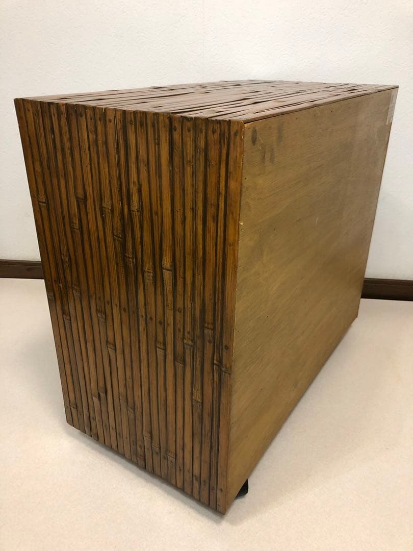 良い雰囲気 バンブーチェスト アジアンチェスト 4段8杯 キャスター付 送料無料