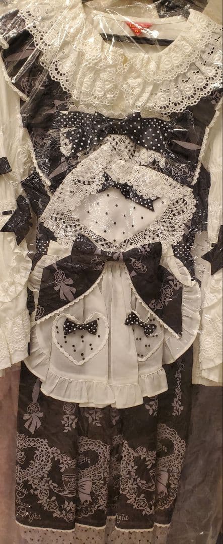 BABY sugar rose tea timeプリントエプロンJSK