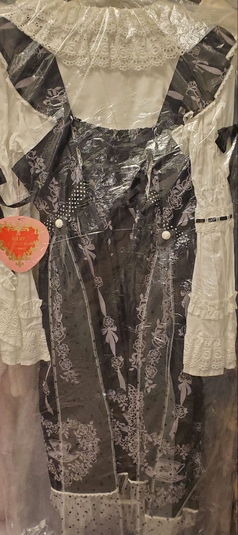 BABY sugar rose tea timeプリントエプロンJSK