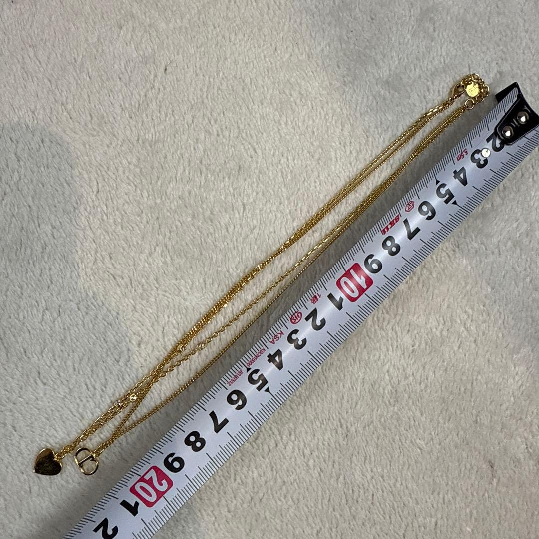クリスチャンディオール 2連ネックレス クレールディーリュヌ ダブルチェーン美品