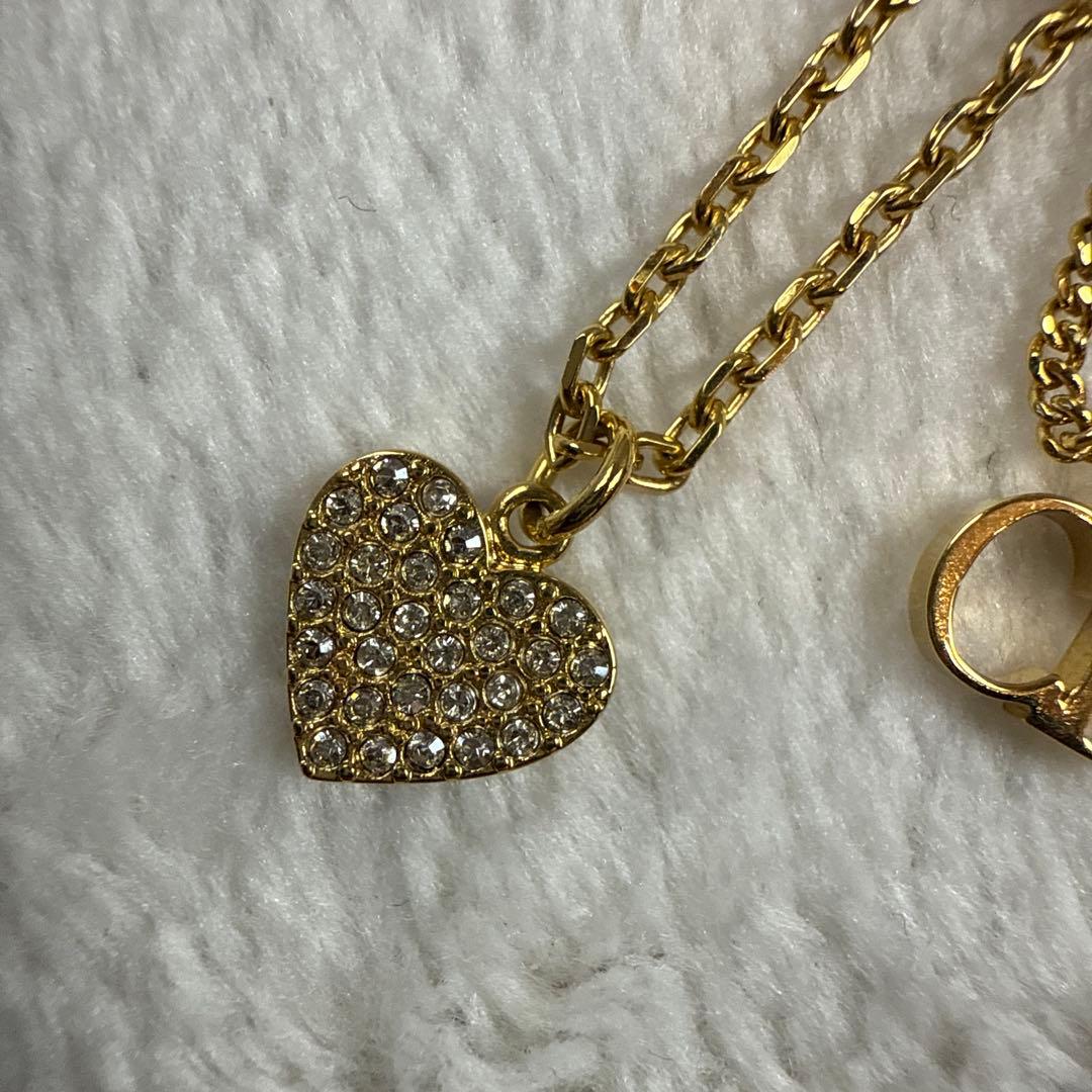 クリスチャンディオール 2連ネックレス クレールディーリュヌ ダブルチェーン美品