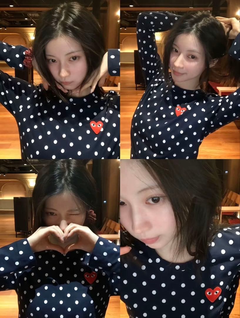 PLAY COMME des GARÇONS 水玉 ドット 長袖Tシャツ XXS