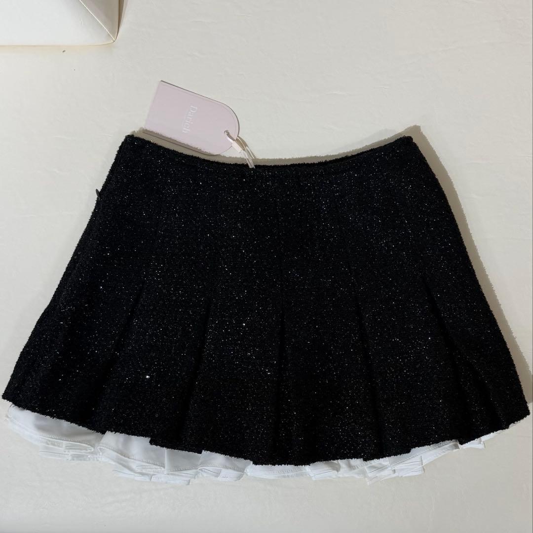 【新品/未使用】スパンコールツイードミニスカート　ダーリッチ