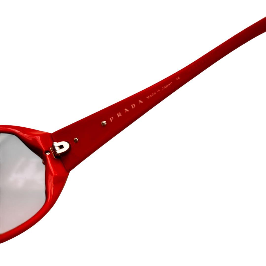【未使用】プラダ★PRADA サングラス レッド 赤色 太フレーム メガネ