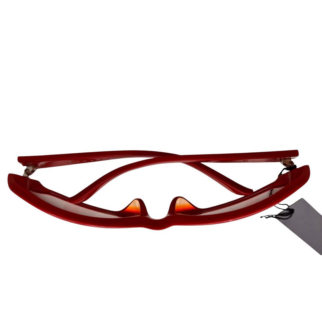 【未使用】プラダ★PRADA サングラス レッド 赤色 太フレーム メガネ