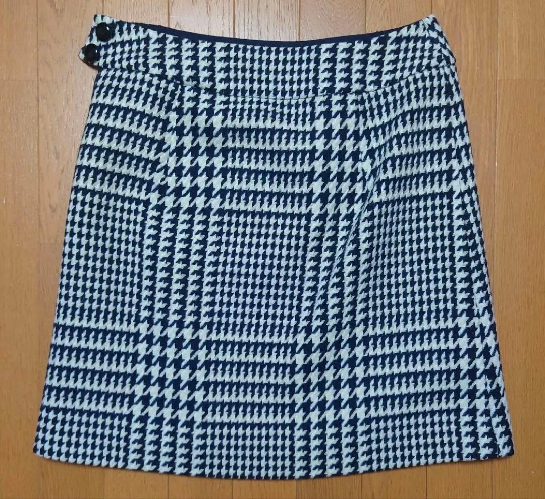 イエナ ロービングチェック台形スカート ネイビー サイズ40 美品！